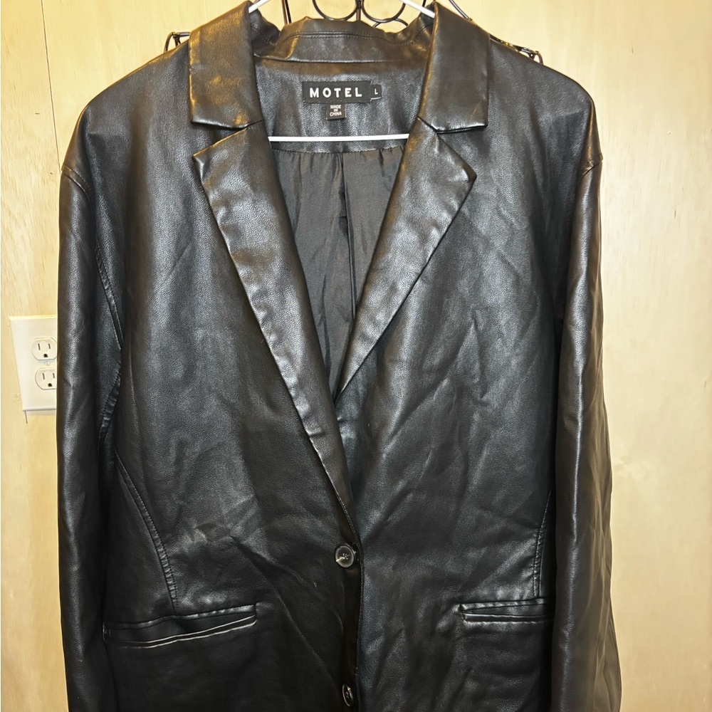 Motel Rocks Black Faux Leather Jacket